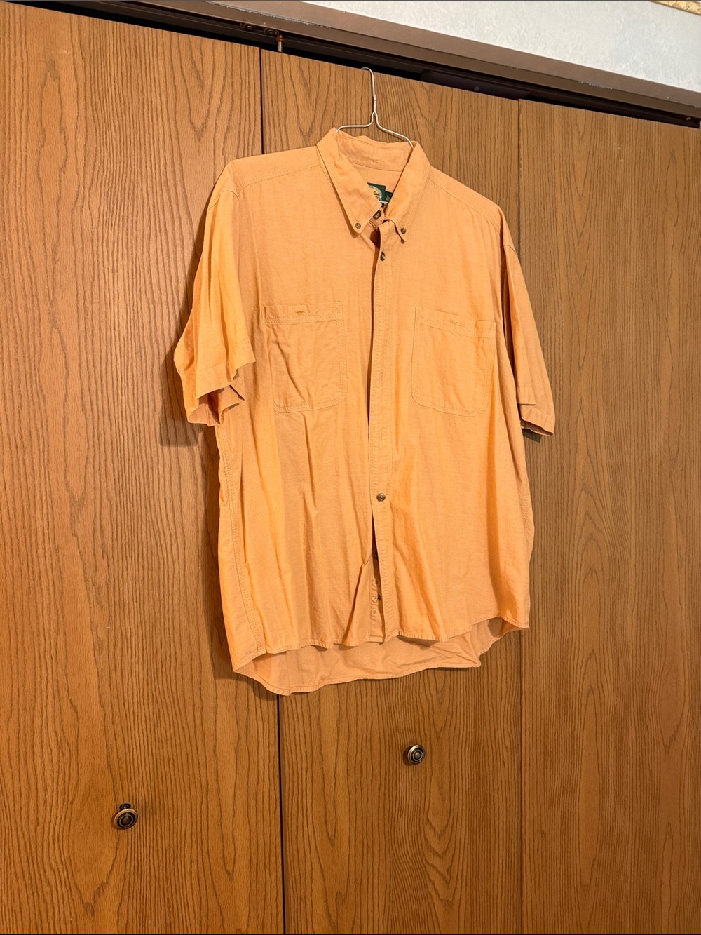 Cabela's Peach-Orange Short-Sleeve Button-Down Shirt
